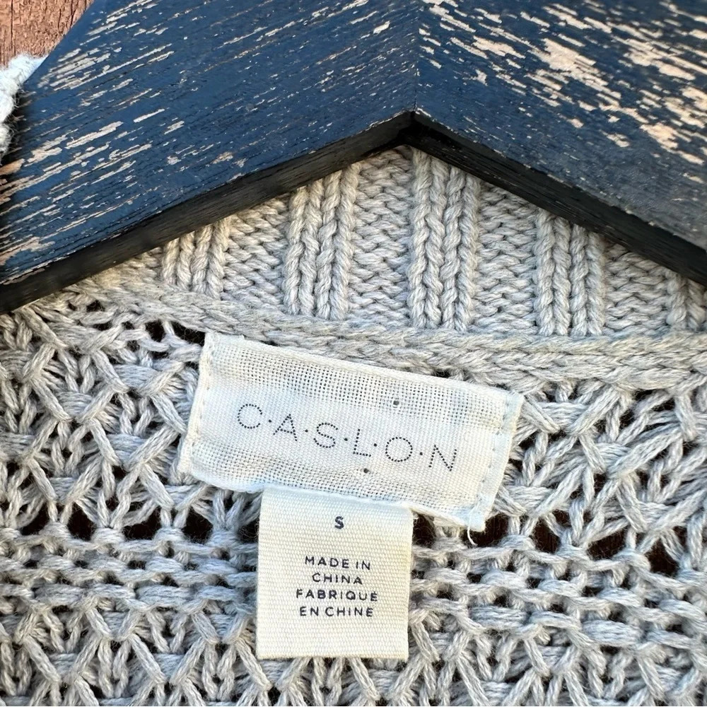 Caslon women's size small long knit cardigan, beige - Picture 3 of 3